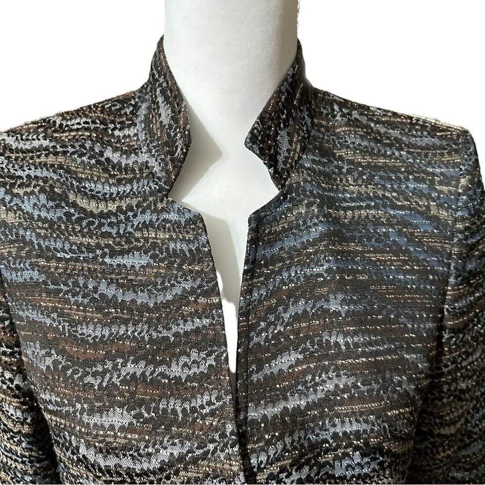Santorelli Women’s Blazer Gray and Tan Made in Italy Sz 4